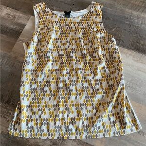 Ann Taylor Yellow and gray Sleeveless Crew Neck